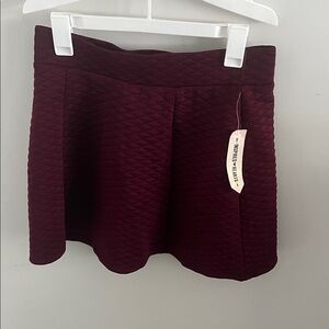 Inspired Hearts Quilted Maroon Skirt
